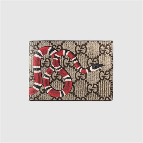 gucci snake print gg supreme wallet italist|gucci card wallet men's.